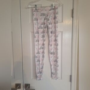 Disney Parks Cinderella Castle Pink and Gray Leggings XS